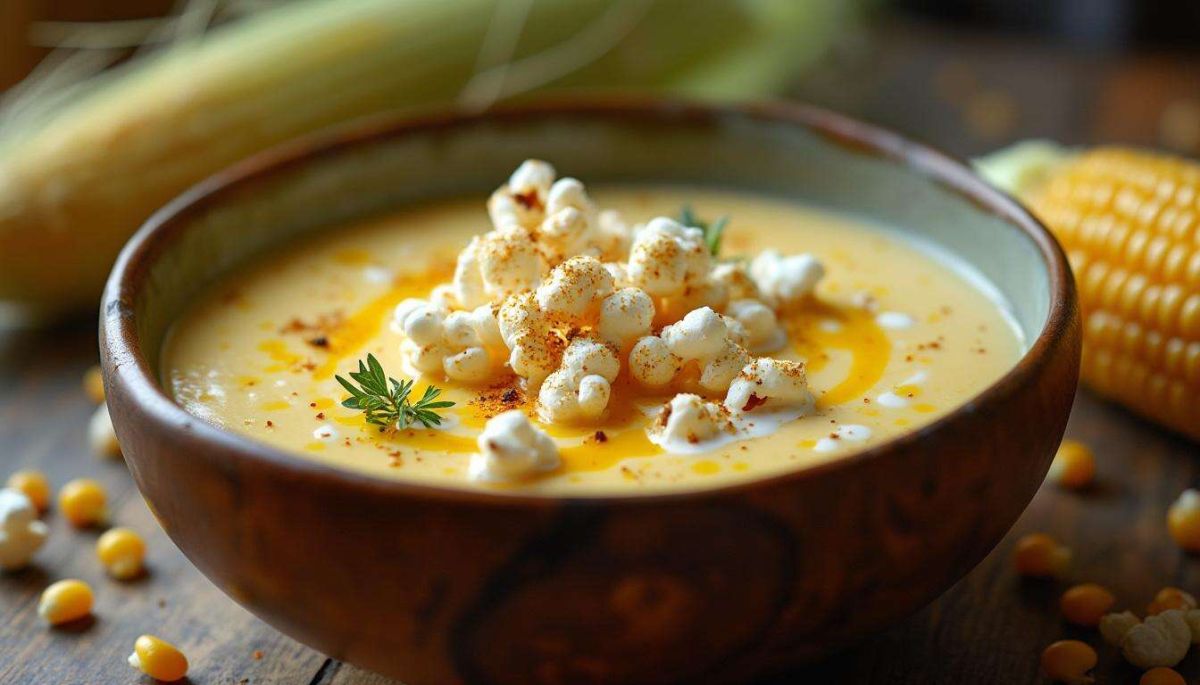 Une surprise gourmande : le velouté de maïs rehaussé de pop-corn