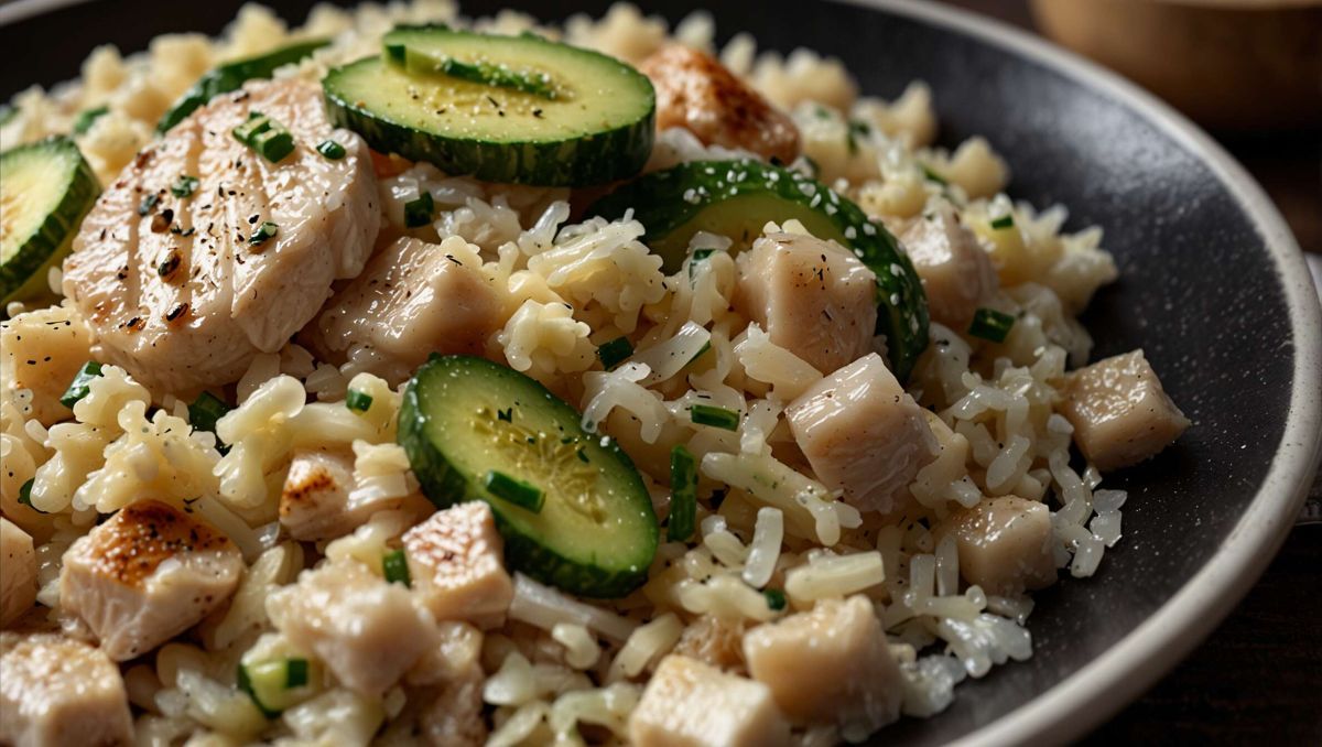 Savourez un risotto au poulet et à la courgette rapide au Cookeo