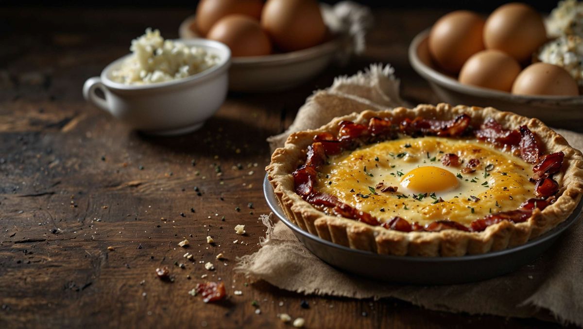 Une quiche aux lardons et champignons pour un repas chaleureux