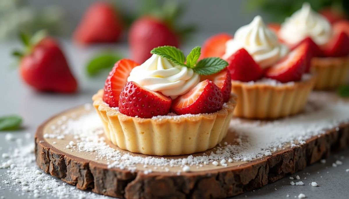 Délectez-vous avec nos tartelettes aux fraises à la crème