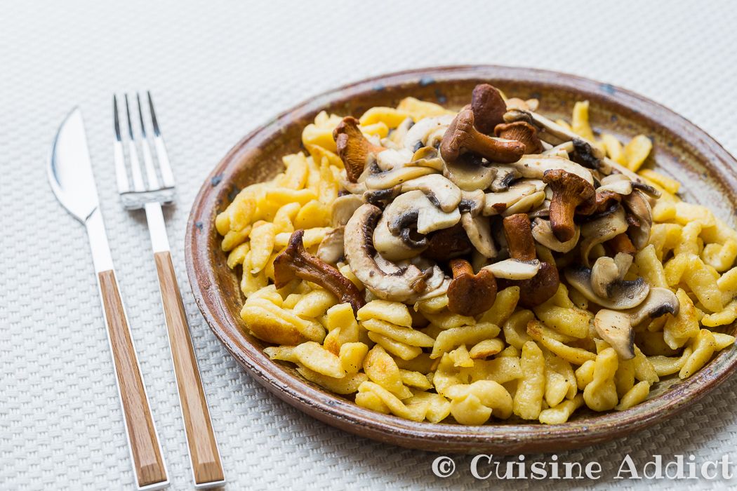 Délicieuses spaetzle aux champignons, l'incontournable alsacien
