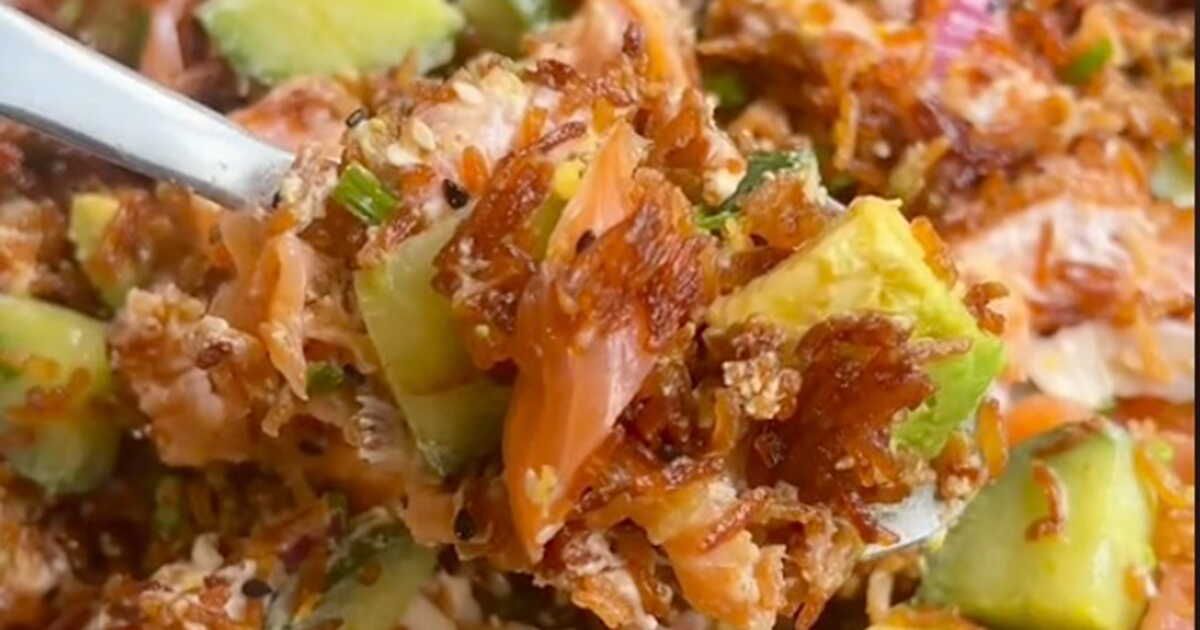 salade de riz croustillant au saumon : la recette facile à emporter pour le déjeuner
