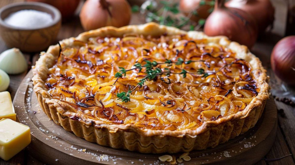 La tarte aux oignons caramélisés, une recette qui ravira vos invités