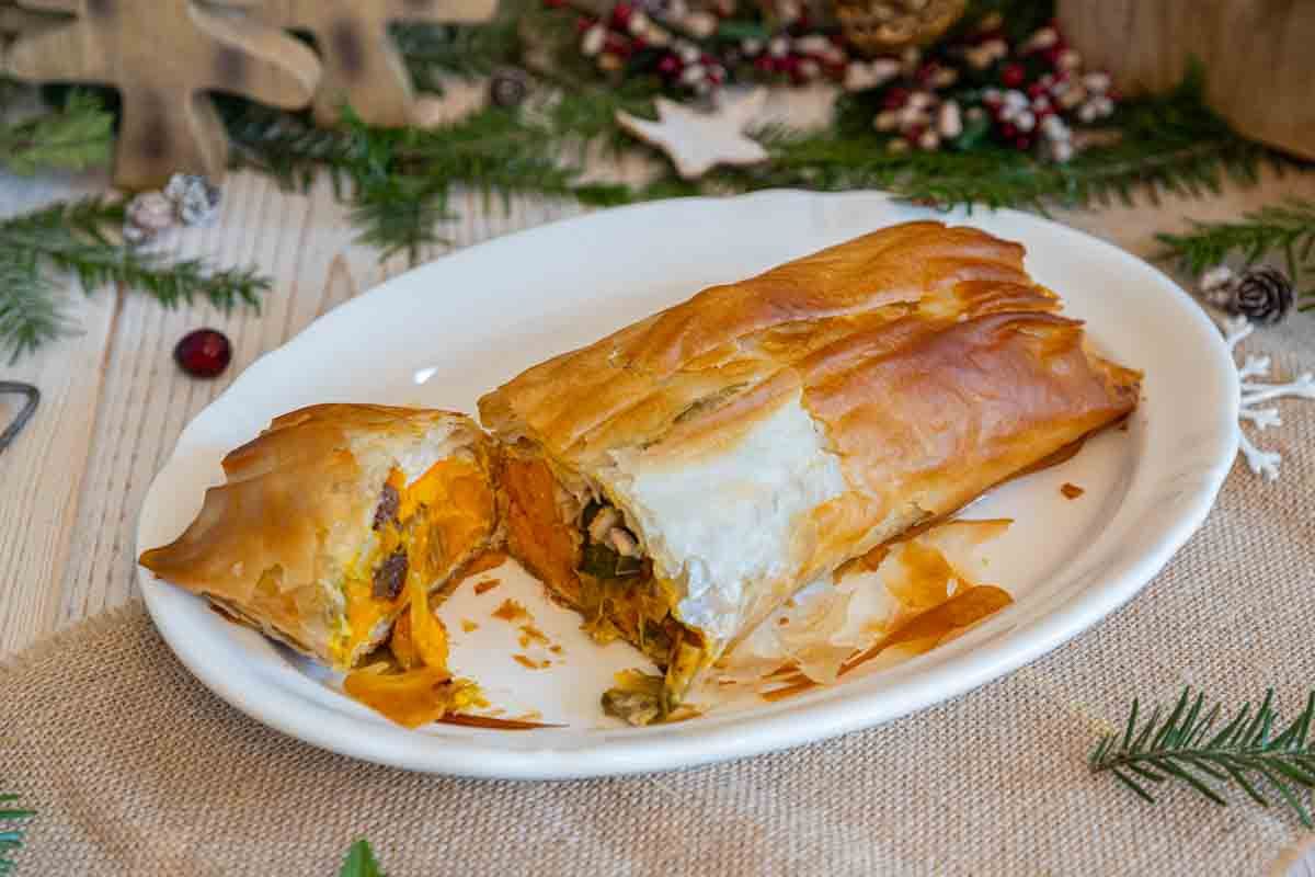 Un strudel salé au potimarron audacieux pour un noël végétarien
