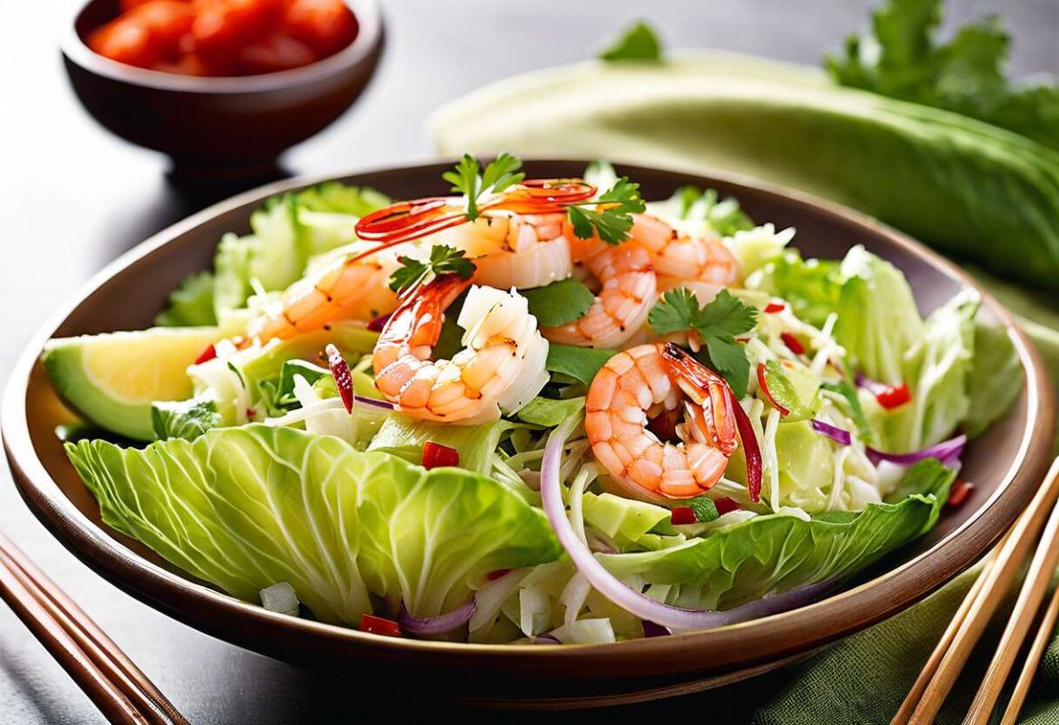 Découvrez la salade de chou chinois aux crevettes et à l'avocat : un délice frais et léger
