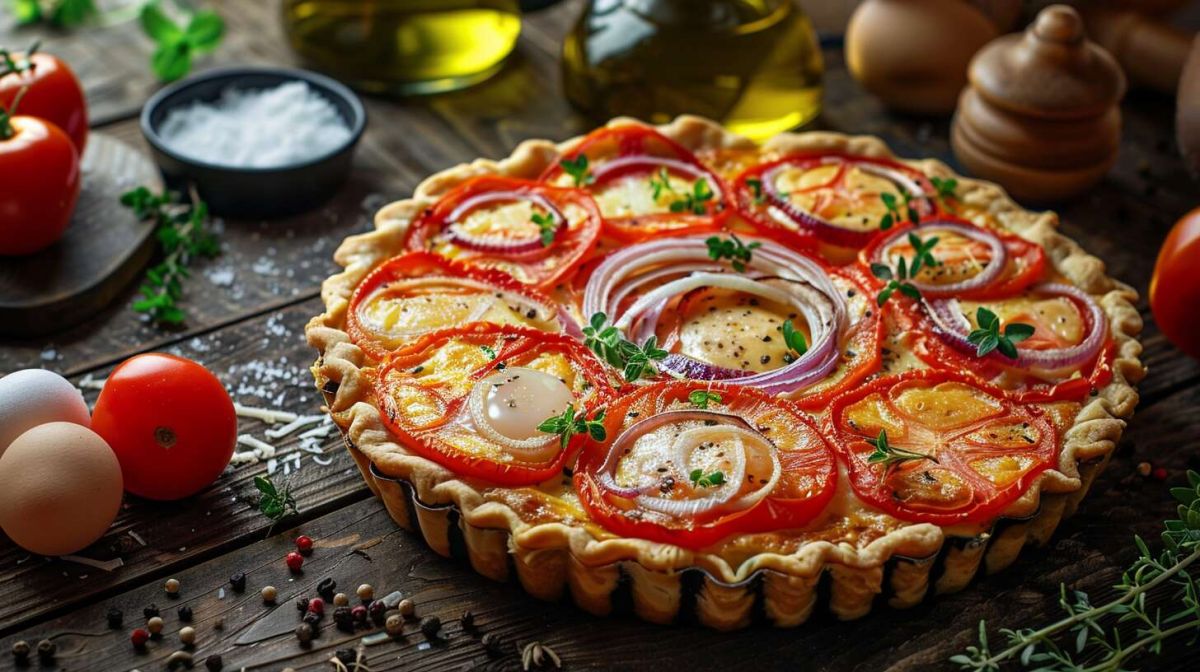 Savourez une quiche estivale aux tomates et oignons
