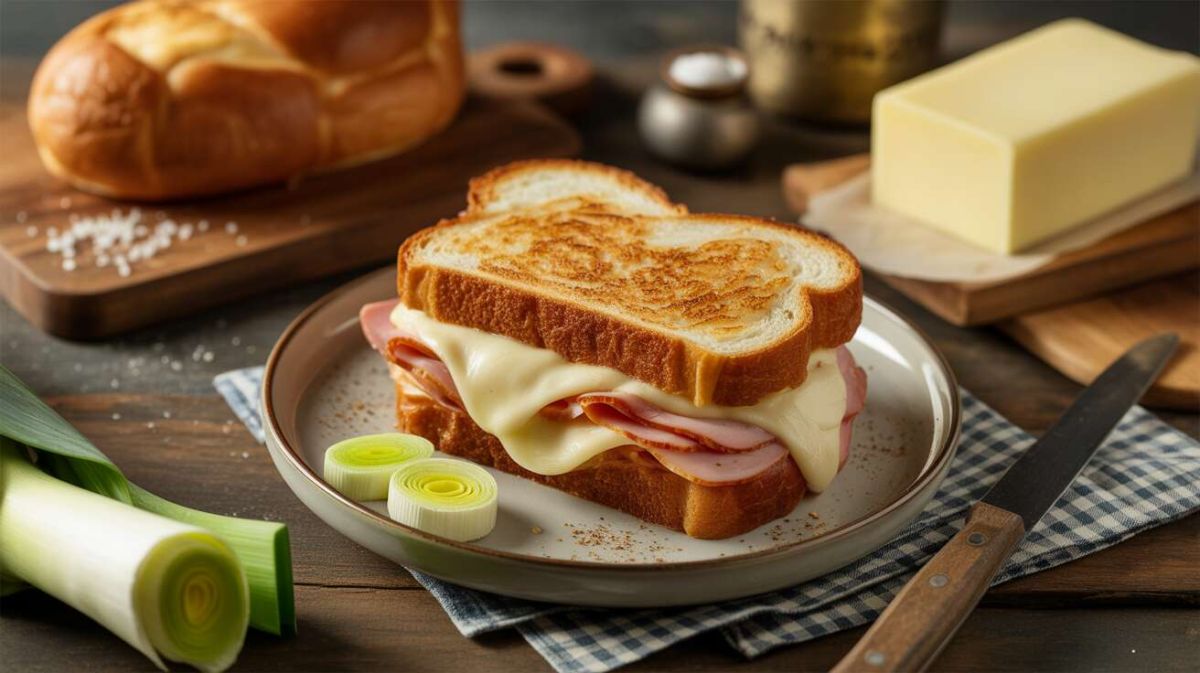 Une recette réinventée : le croque-monsieur aux poireaux et fromage frais