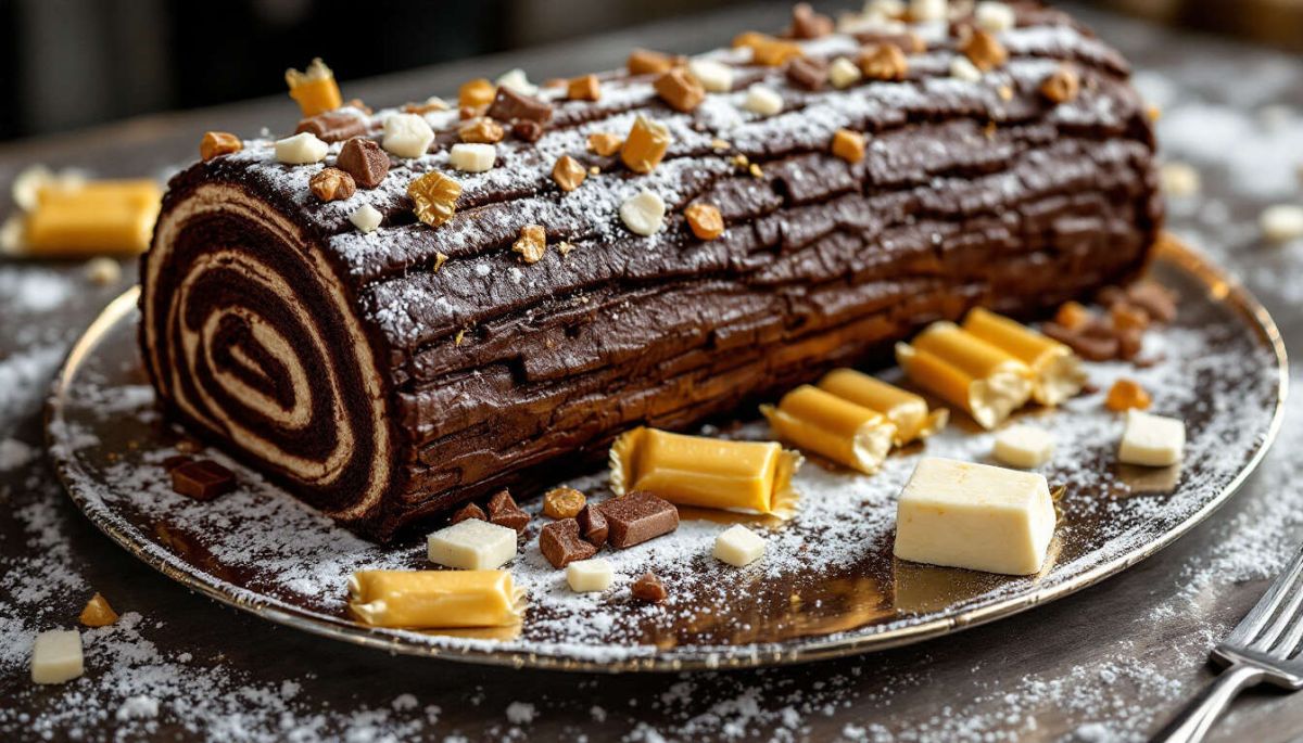 Une bûche de Noël surprenante au goût de Carambar