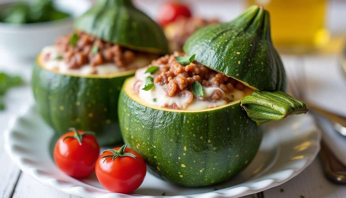 Savourez des courgettes rondes farcies au four : un délice à partager