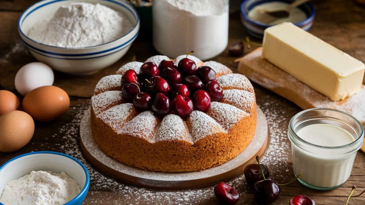 découvrez la douceur d'un gâteau moelleux léger aux cerises