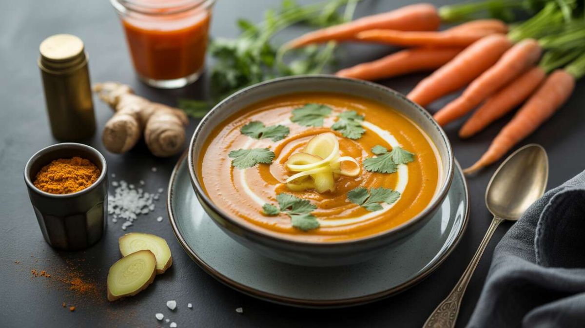 Une soupçon d'exotisme : velouté de carottes au lait de coco préparé au Cookeo