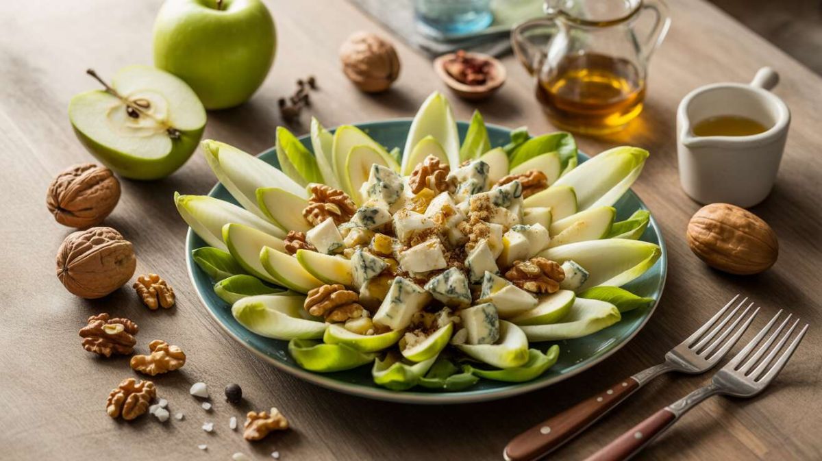 Une salade croquante au bleu et aux pommes : un régal à partager
