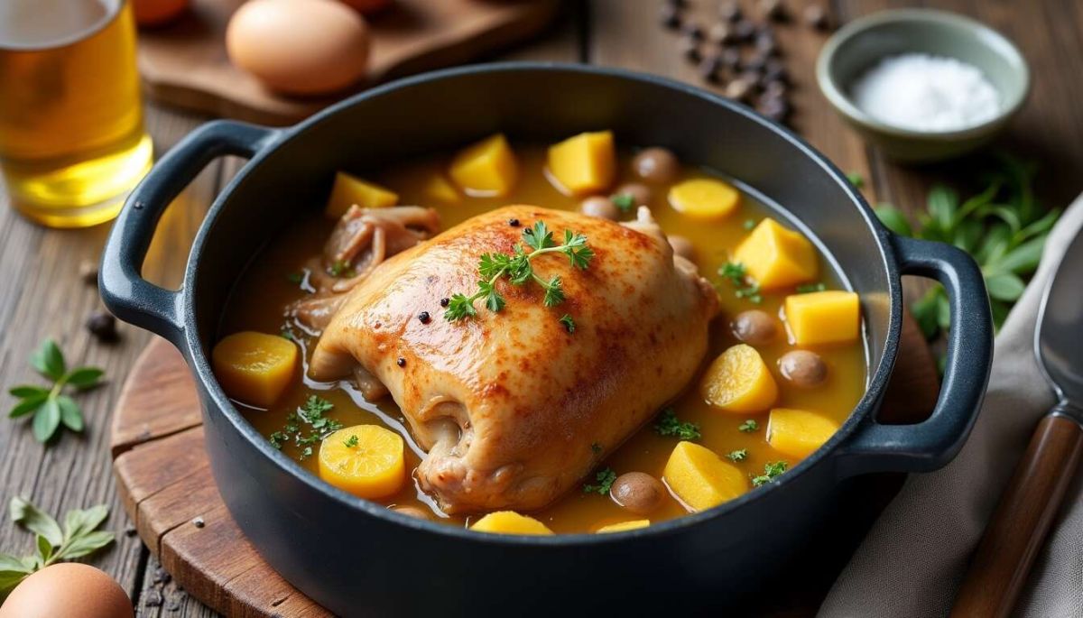 Une canette en cocotte au cidre pour un repas inoubliable