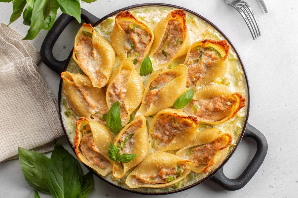 Les conchiglionis farcis au saumon de Diego Alary