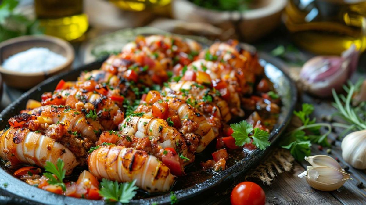 Évasion culinaire avec des encornets farcis à la provençale