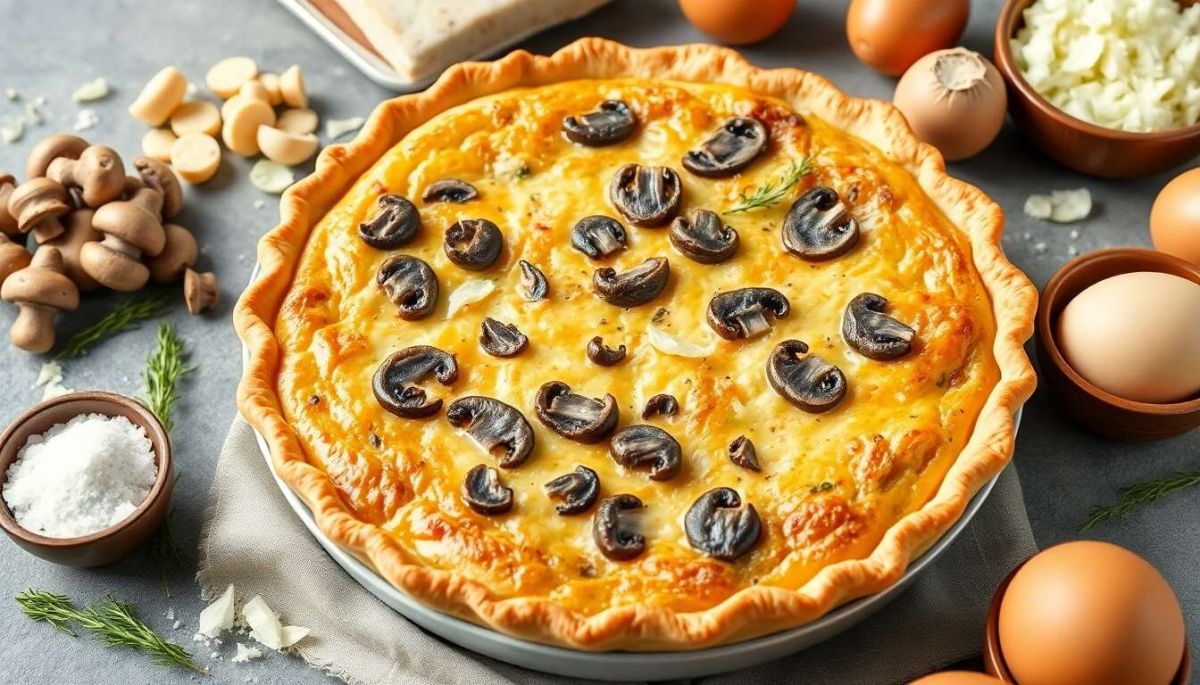 Recette de quiche aux champignons et oignons