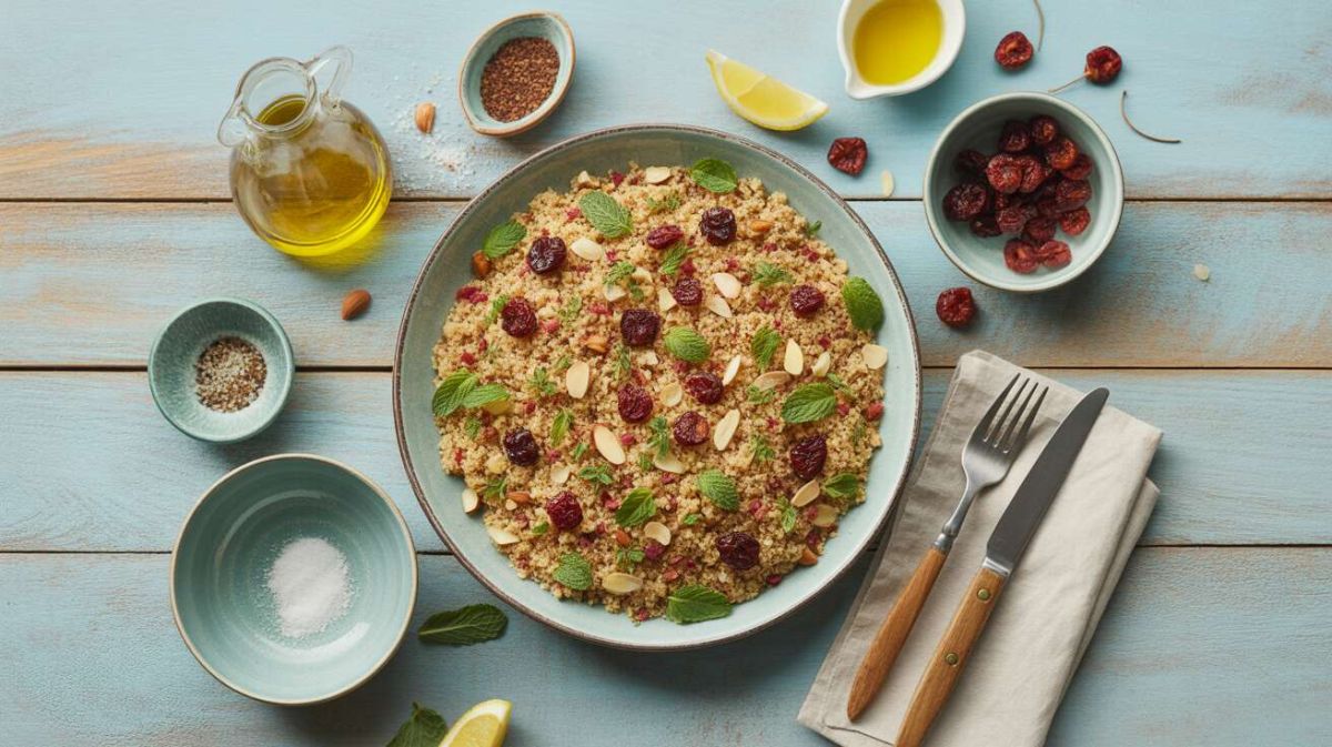 Une touche estivale avec le taboulé de quinoa, cerises et menthe