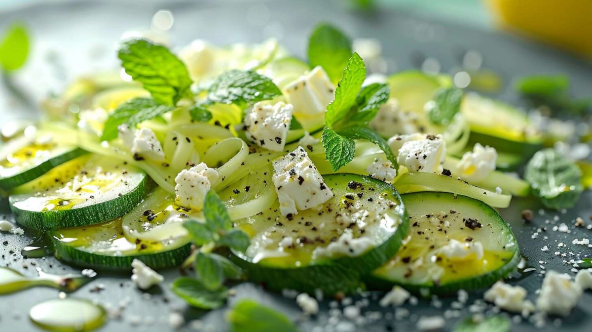Découvrez la salade estivale de courgettes et feta au goût envoûtant