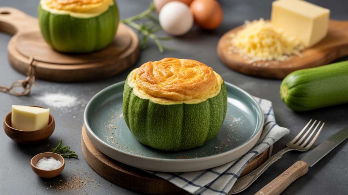 La magie des courgettes rondes : soufflé au fromage