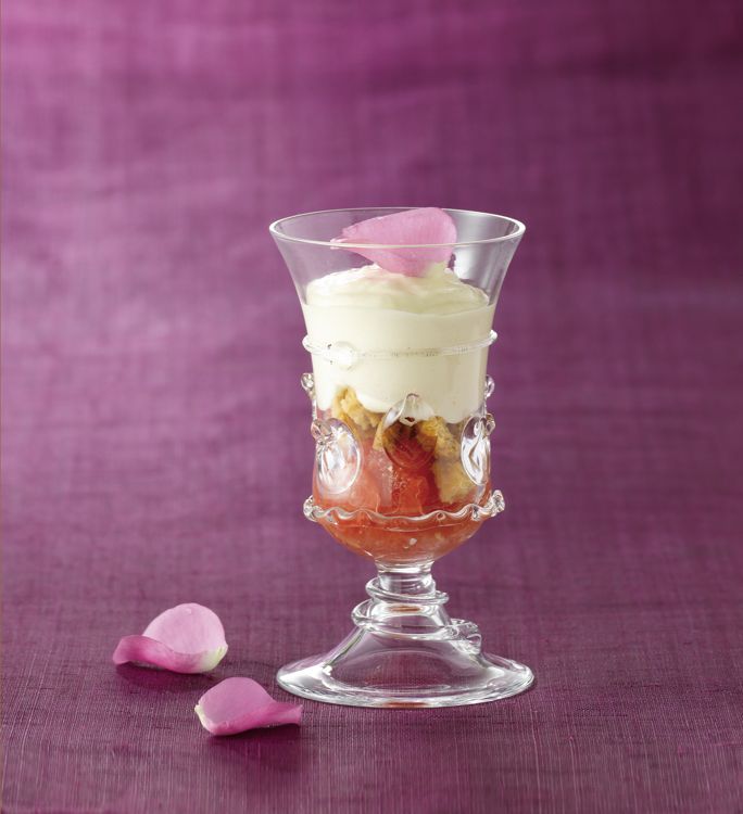Verrines au pamplemousse et à la rose