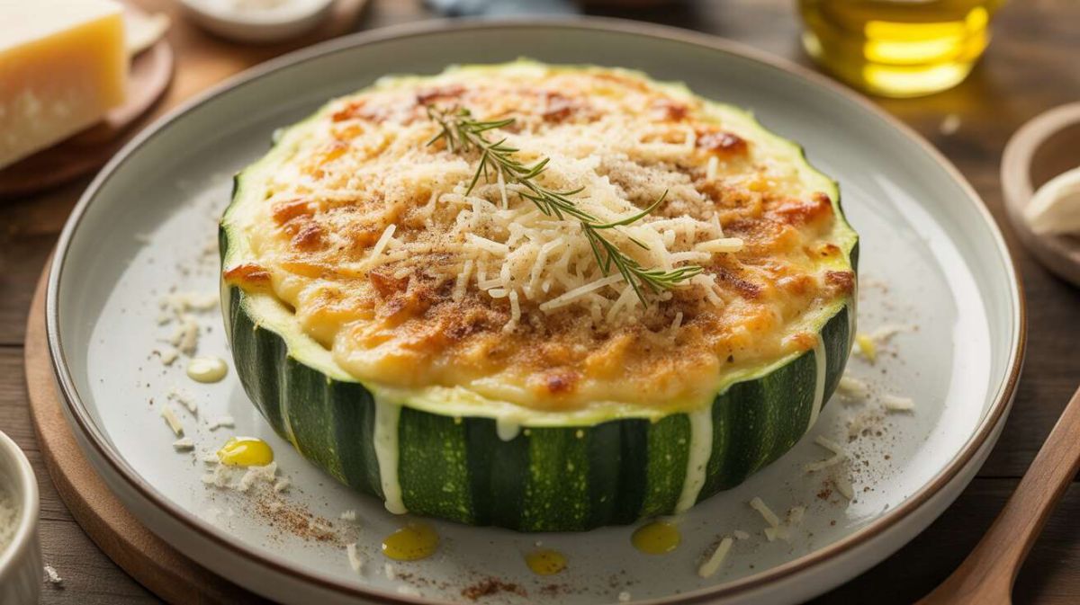 Savourez un gratin de courgettes au riz et parmesan réconfortant