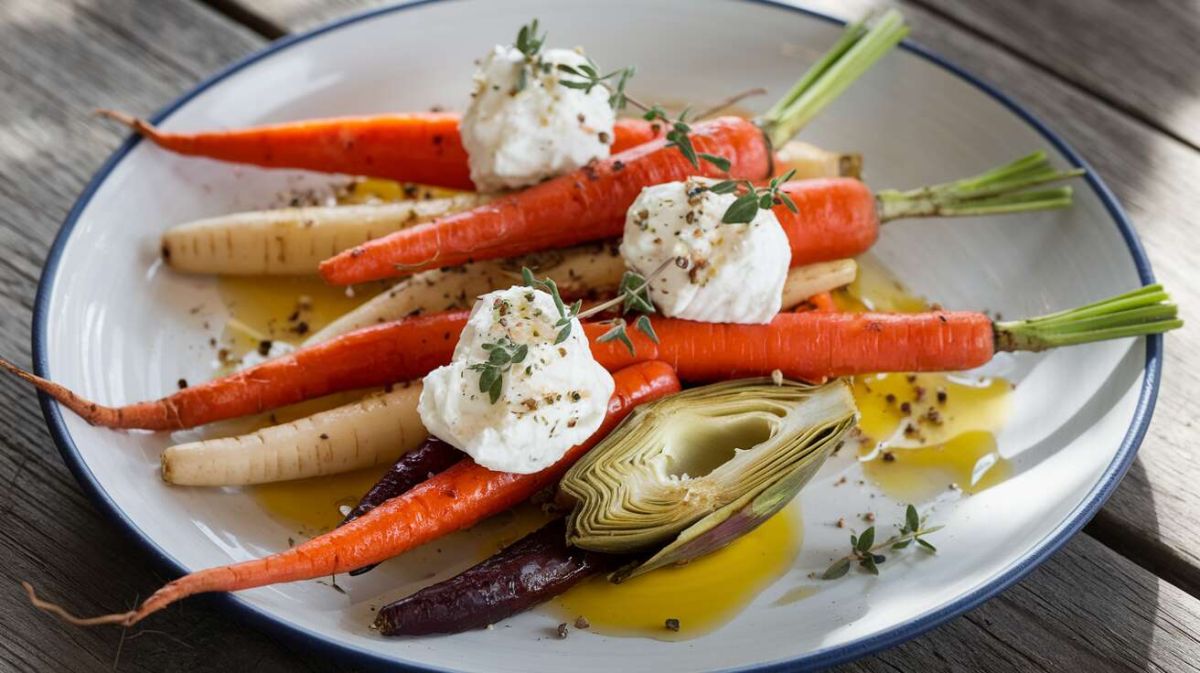 Sublimer les légumes anciens avec fromage frais et herbes