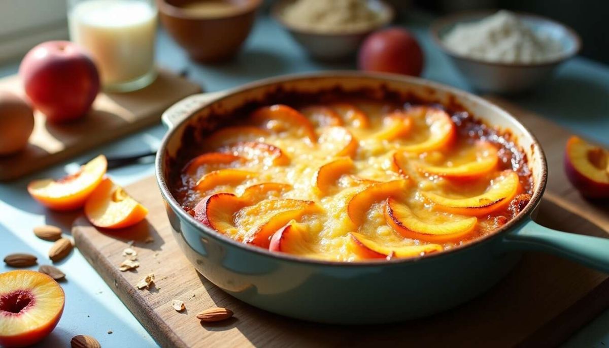 Un dessert gourmand et léger : le gratin de pêches revisité